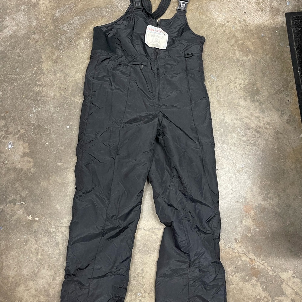 Vintage 90s Kids Black Ski Snowboarding Winter Overalls